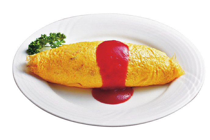 薄焼きたまごのオムライス　990円