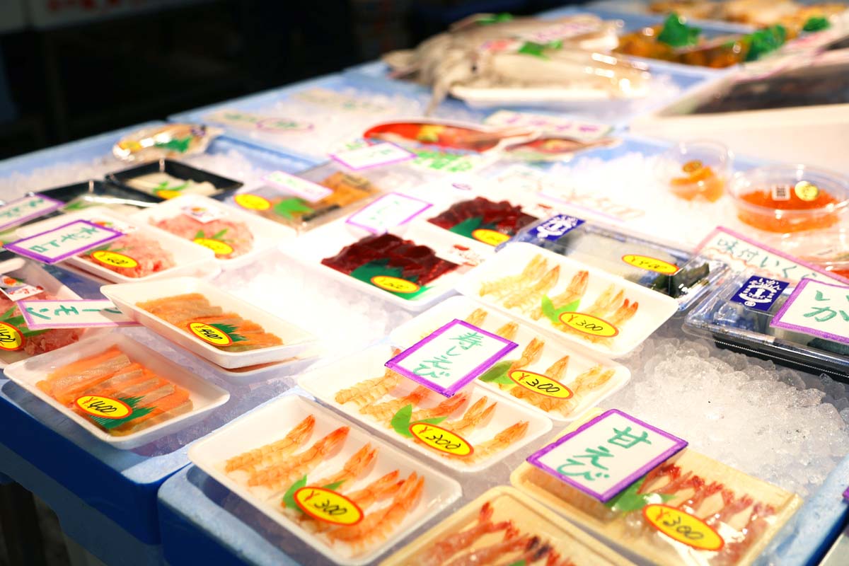 マイ海鮮丼のネタがずらり