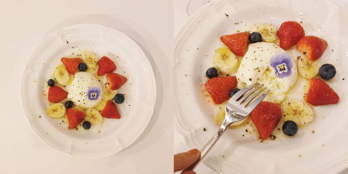 「ブッラータチーズとフルーツのサラダ」980円