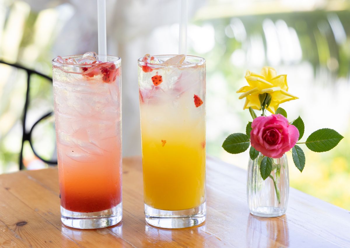 左から「フレッシュ・スクイーズ・ストロベリー・レモネード」$8、「シトラス・スプリッツァー」$8