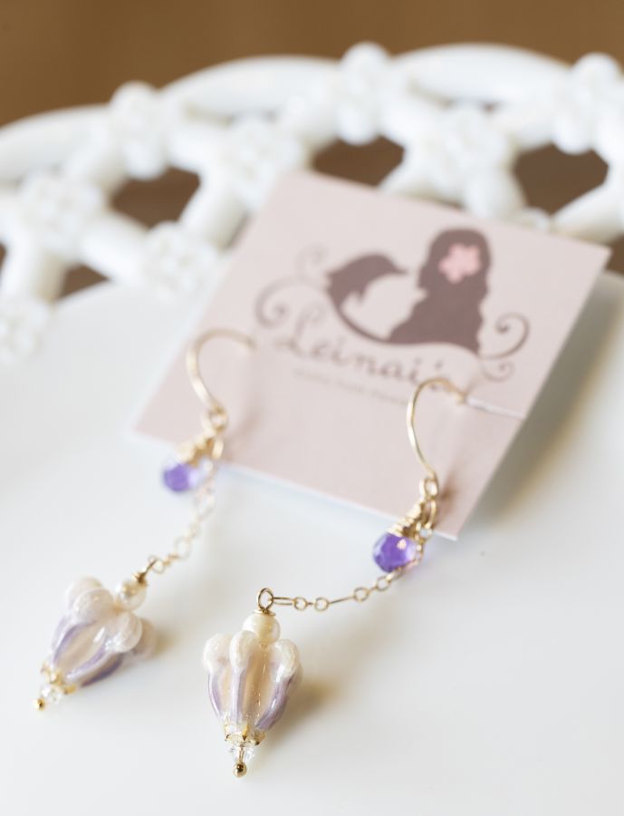 アクチュアルフラワージュエリー クラウンフラワーピアス $98