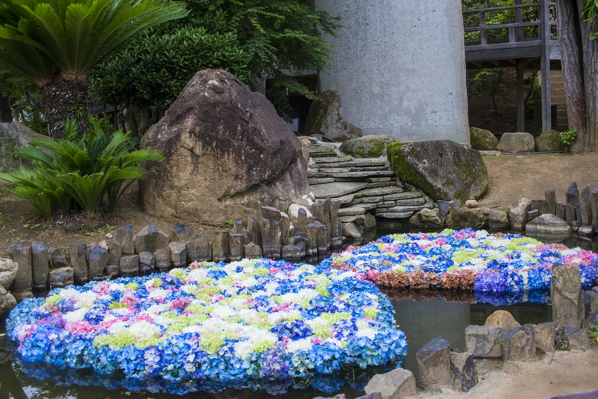 ハート型の水中花