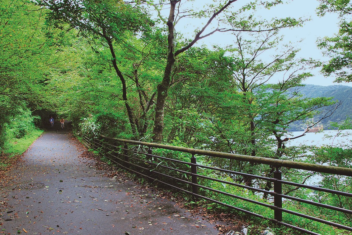 箱根湖尻ターミナルから箱根九頭龍の森までは、徒歩約25分