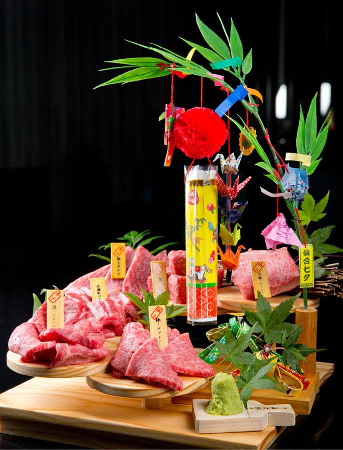 極仙台牛一頭 六種階段盛り