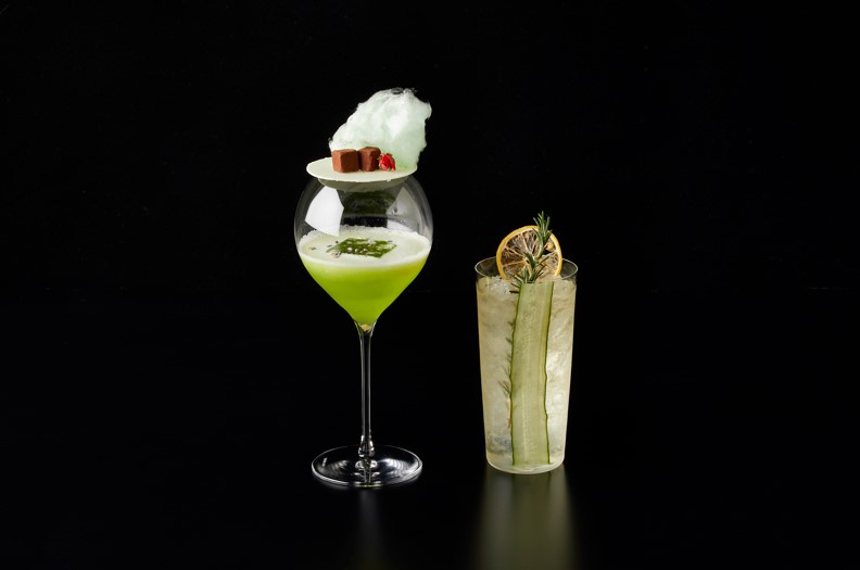 （写真左から）ヘブンリーベッド フローラルメロンダイキリ、ノットクラシックバンブー