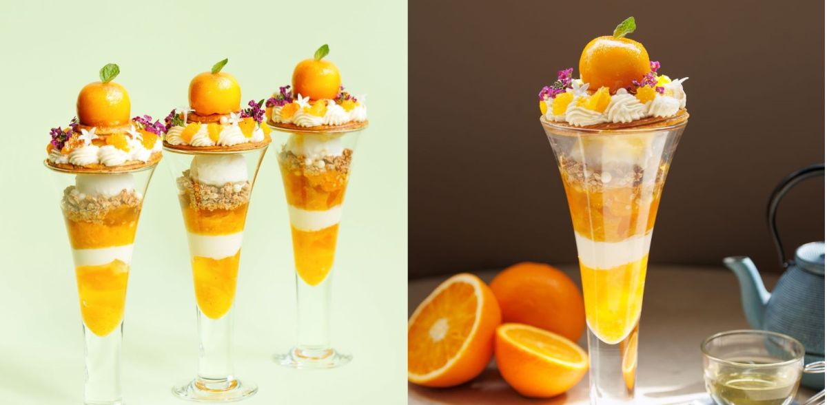 Parfait de Mille-feuille- Orange  〜オレンジのミルフィ―ユパフェ〜　パフェ：2500円（ドリンクセット：3050円　テイクアウト：1400円）