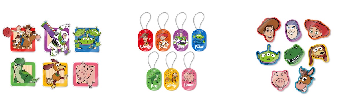 「クリアスクリアステッカー（ランダム6種）、アクリルキーホルダー（ランダム7種）、アクリルバッジ（ランダム8種）テッカー（ランダム6種）、アクリルキーホルダー（ランダム7種）、アクリルバッジ（ランダム8種）