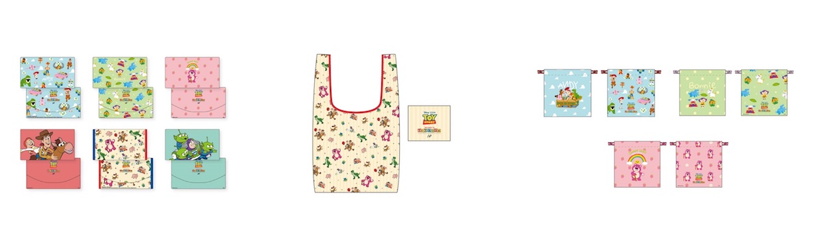 「マルチケース（ランダム6種）、エコバッグ、ミニきんちゃく（全3種）