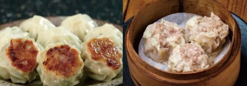 左から「博多ひとくち餃子」「旨味焼売」各700円