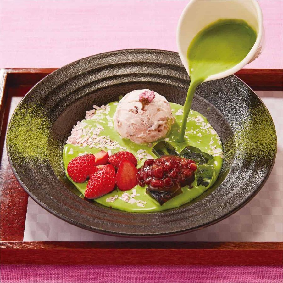 「桜舞う抹茶みるくぜんざい（冷）」1430円