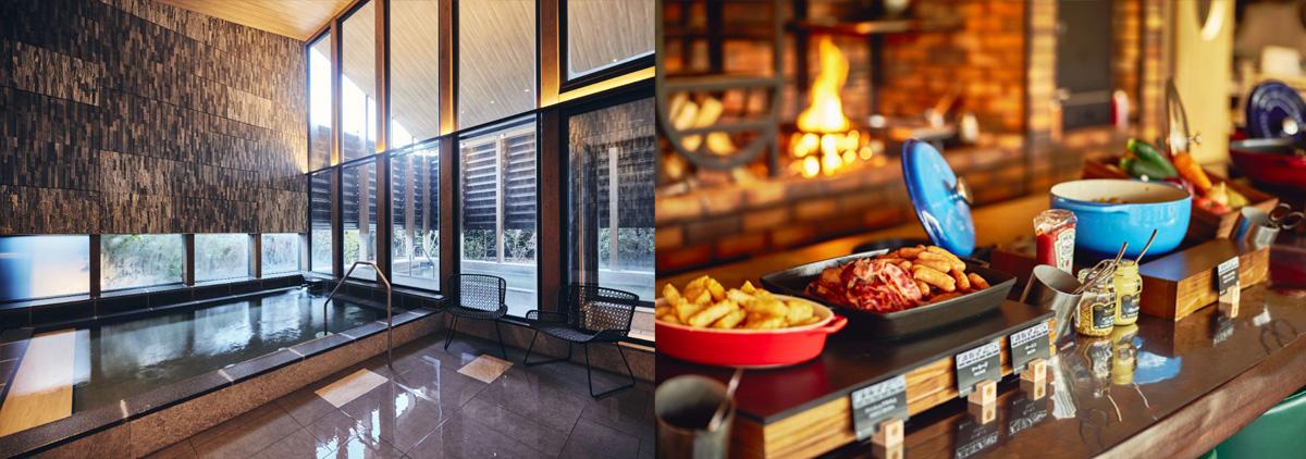 大浴場、朝食ビュッフェ