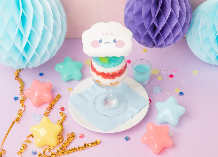 はれのちにゅあ　にゅあのふあふあ空色パフェ 1430円©’23 SANRIO 著作（株）サンリオ