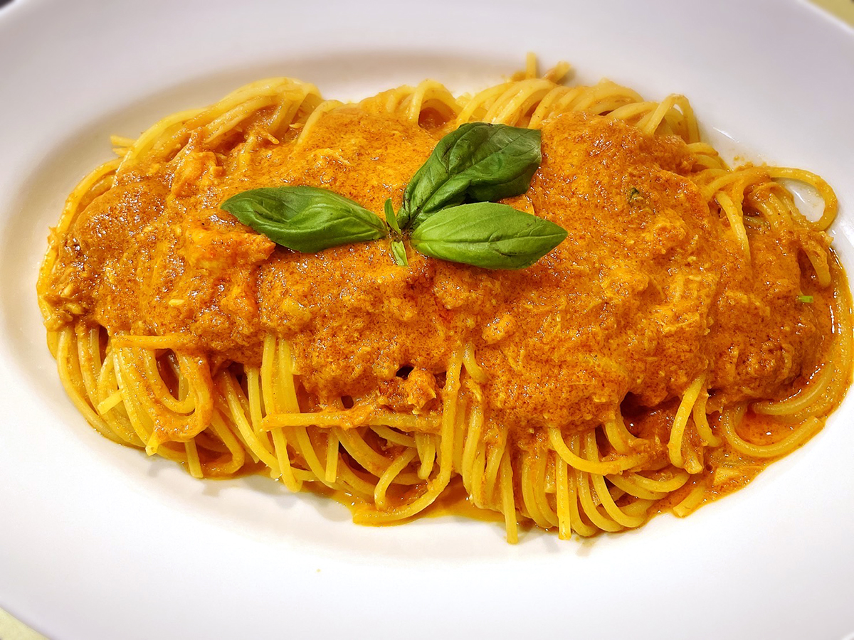 「蟹とトマトクリームパスタ」1680円