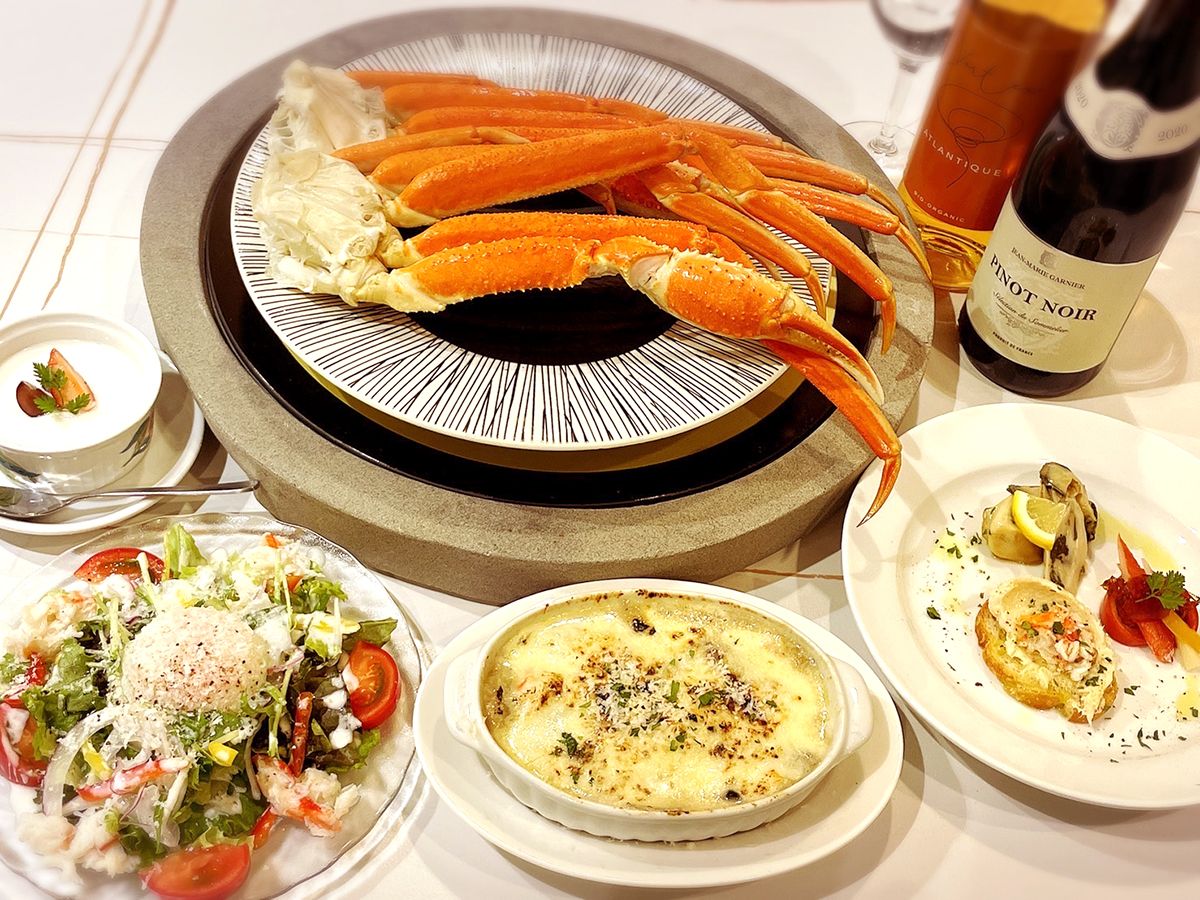 「ランチ特別ズワイ蟹スチームコース」4980円