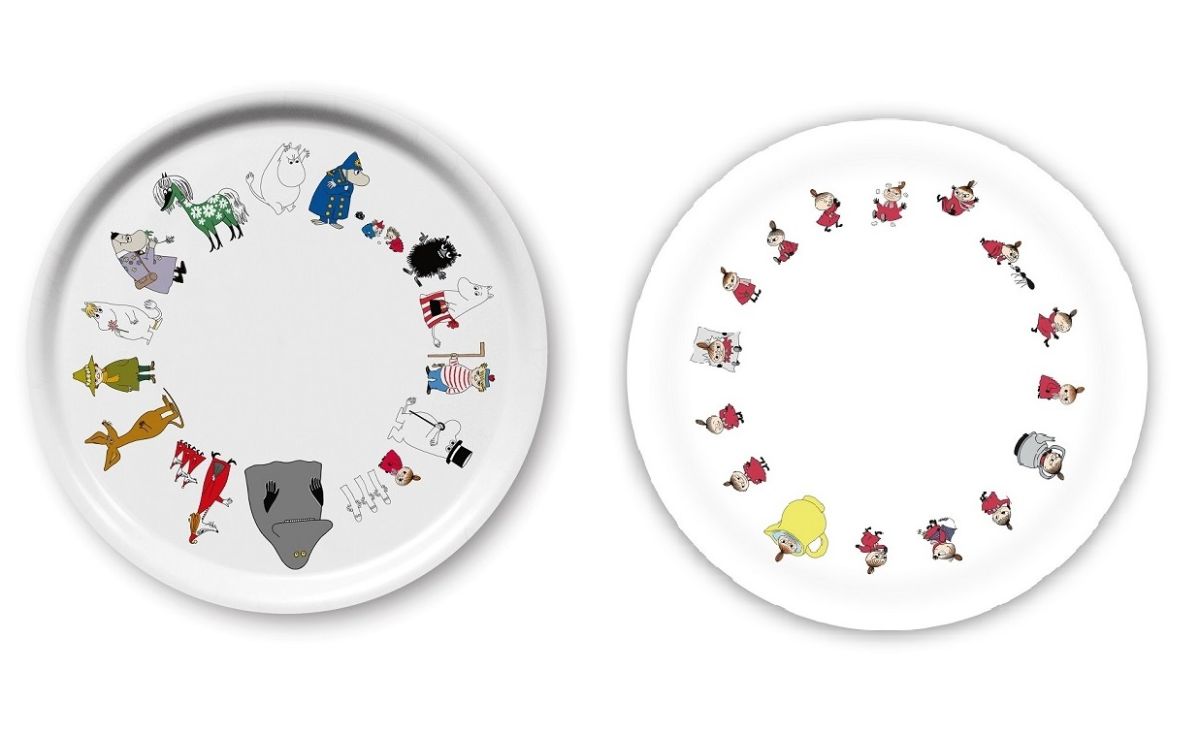 「ラウンドトレイ」各4950円（直径31cm）＜西武池袋本店 先行販売＞ ©Moomin Characters™