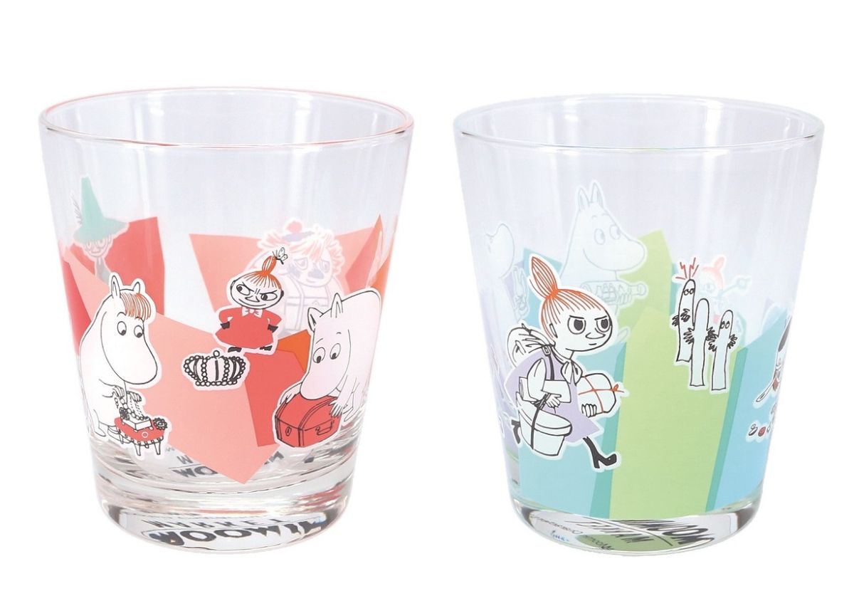 「ガラスタンブラー」各1100円 （口径8×高さ9cm） ©Moomin Characters™