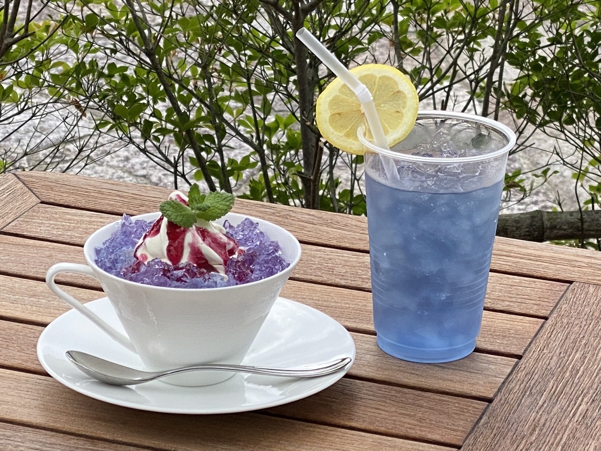 あじさいサンデーとバタフライピーティー