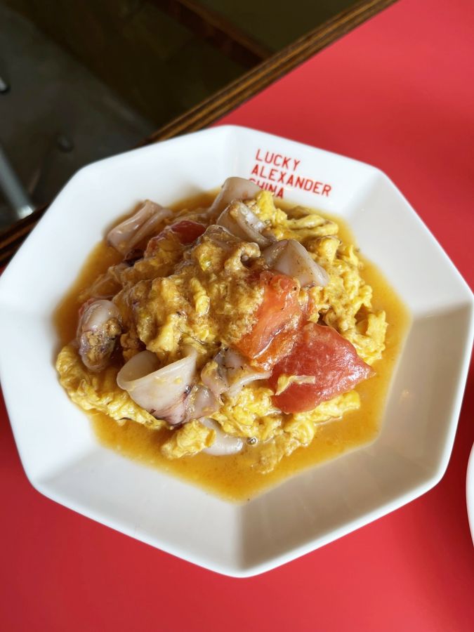 「イカとトマトの卵炒め」1100円