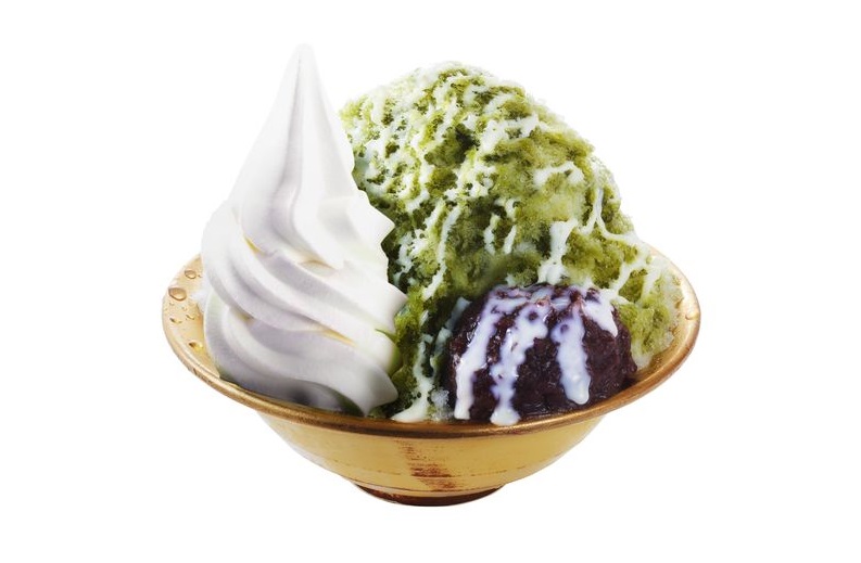 宇治抹茶氷(ソフトクリーム・小倉あん・練乳トッピング)