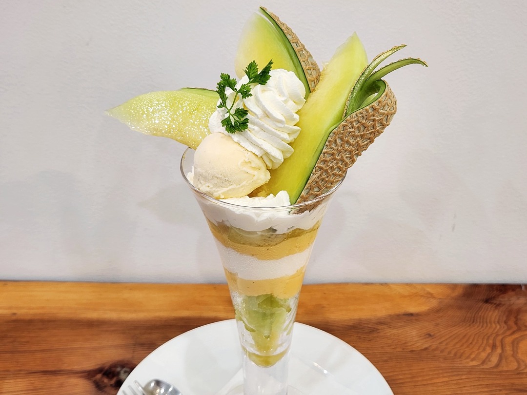 静岡マスクメロンパフェ3600円。※価格は時期により変動します