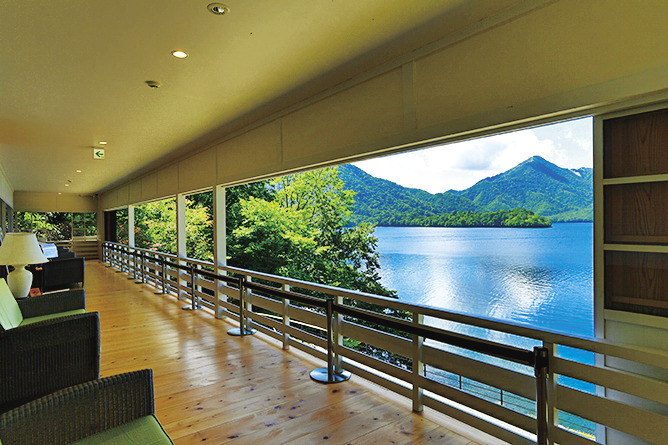 2階からの眺め。 建物は平成28年 （2016）に復元