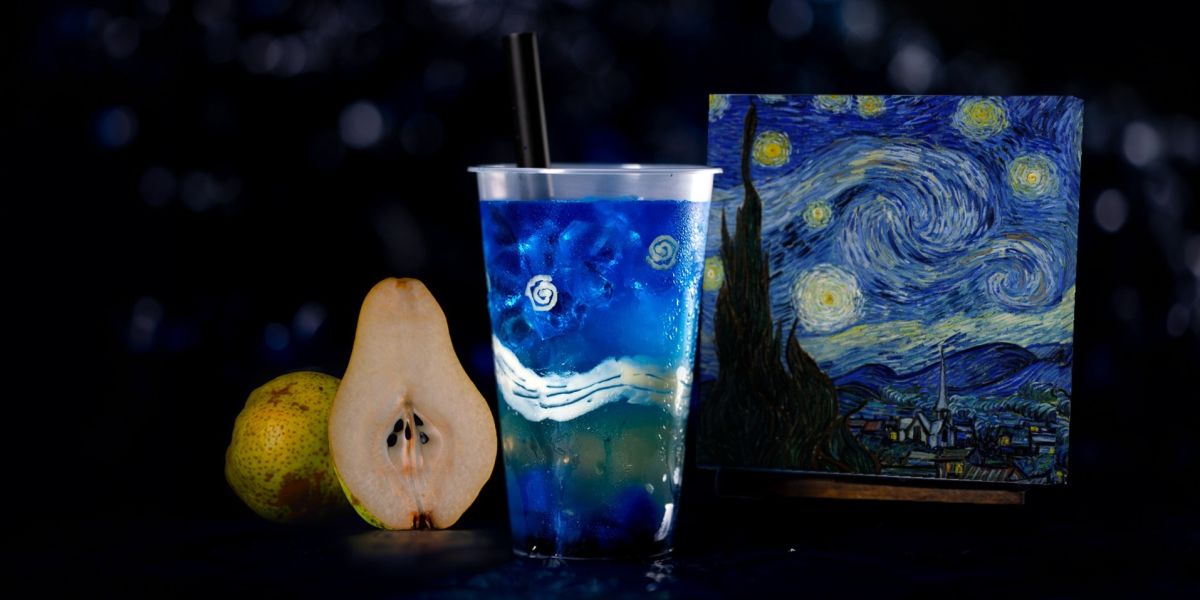 名画を飲む⁉︎ カフェ「unimocc」より夏期限定で ”飲むかき氷” が登場！ゴッホの名作『星月夜』がシャリッと冷たいドリンクに！