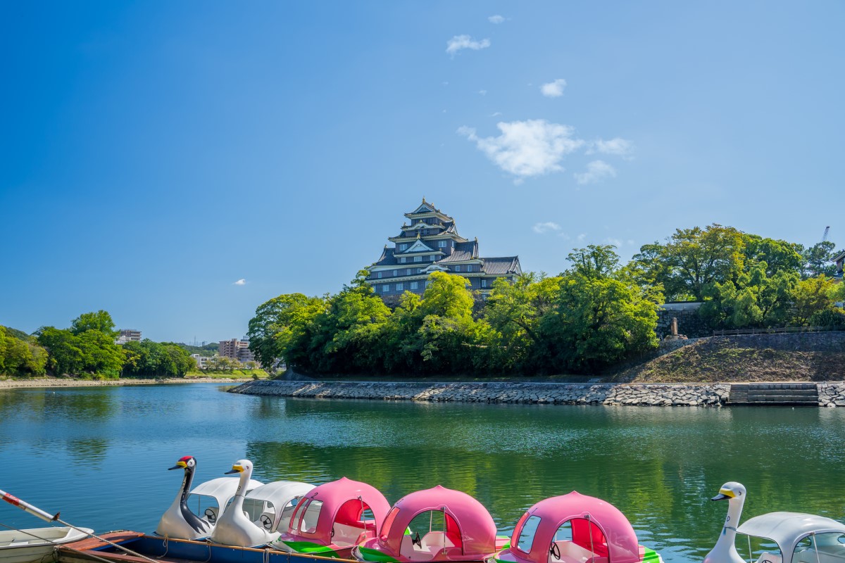 岡山後楽園 桃ボート