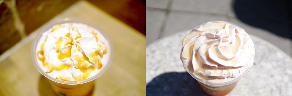 左から、キャラメルソース、ハチミツ