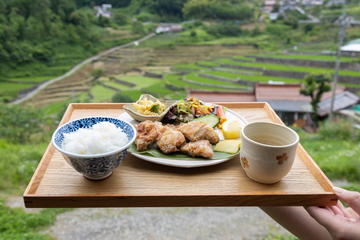 棚田米の米粉使用「米粉からあげランチ」(980円)もオススメ