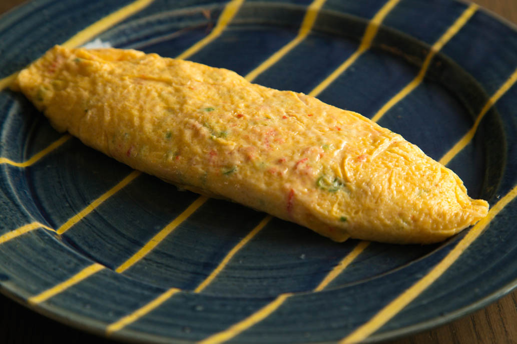 「ズワイガニとねぎのオムレツ」1250円