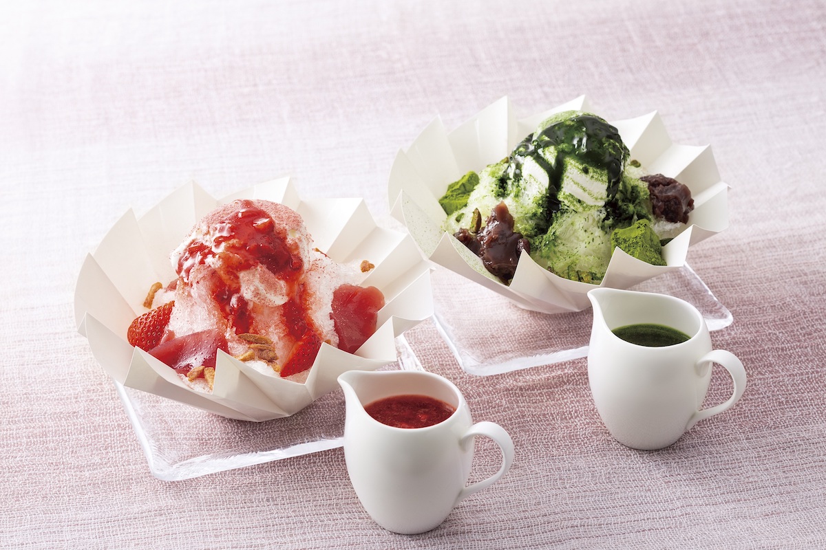 「四代目徳次郎“日光天然の氷”かき氷」（苺・抹茶小豆）各1540円