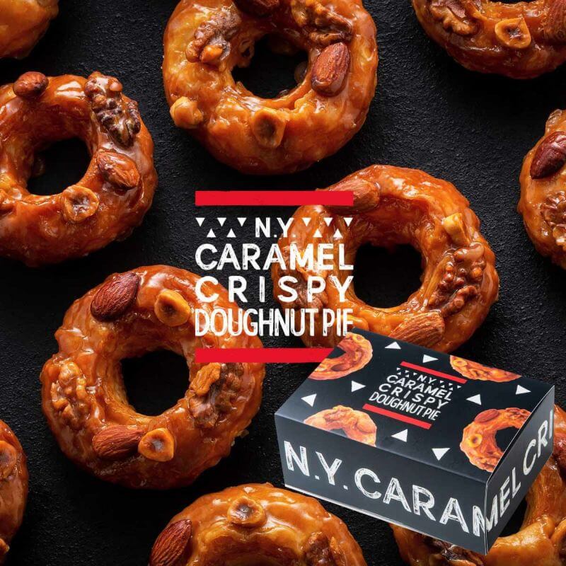 「N.Y.キャラメルクリスピードーナッツパイ 4個入」1200円