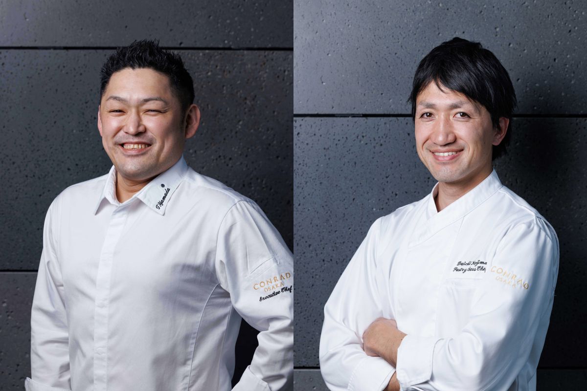 左／総料理長 山田智樹　　右／ペストリース―シェフ 児島大地 