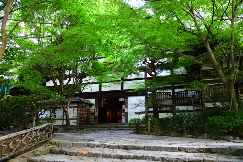 重要文化財の方丈。慶長2年（1606）に龍安寺塔頭の西源院の方丈として織田信長の弟・信包（のぶかね）によって建立。寛政9年（1797）の火災で龍安寺の方丈が焼失したため移築された。