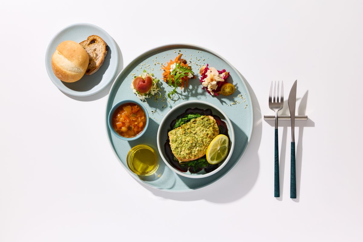 サーモンのおからハーブ焼き 麹バルサミココース　2090円