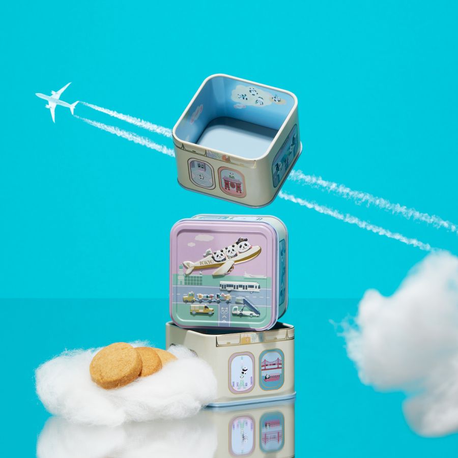「パンダ飛行機缶」グルテンフリー＆プラントベースクッキー6個入り 1080円