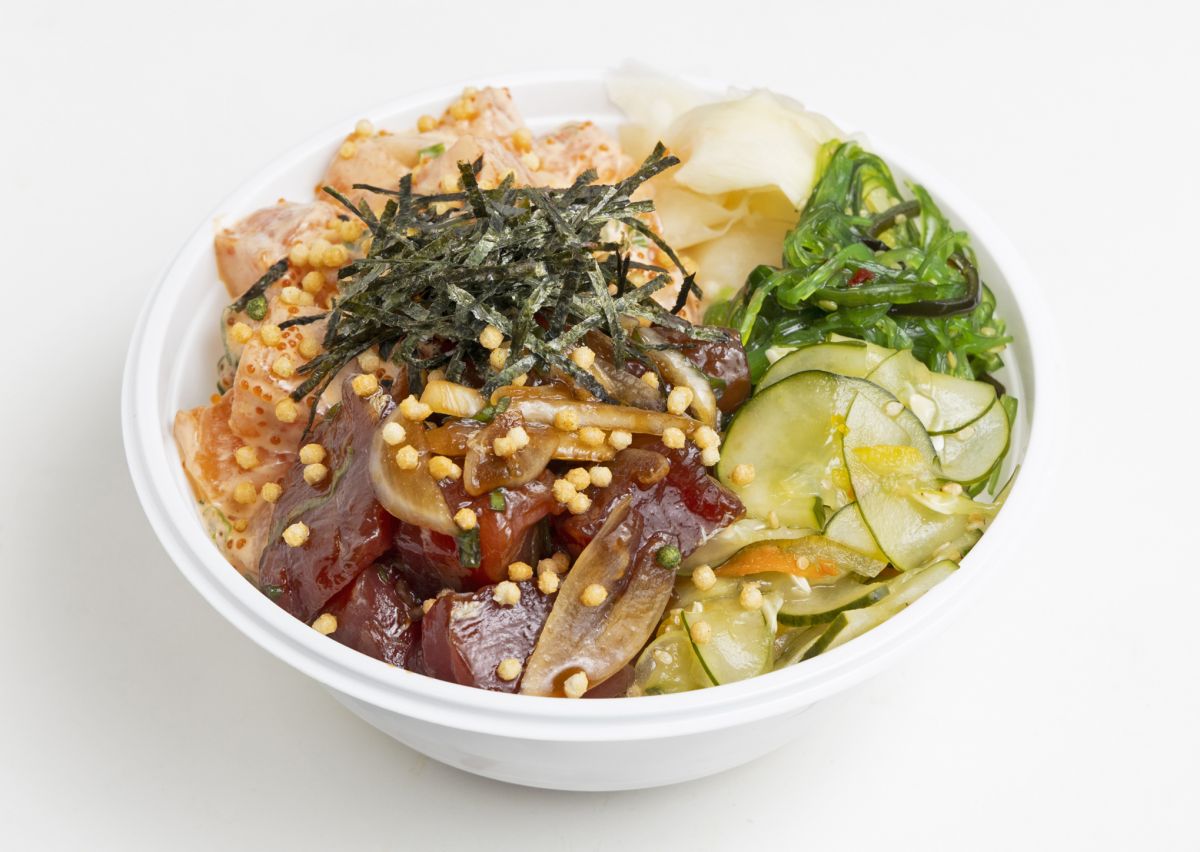 ポケ丼 （醤油アヒ＆スパイシーサーモンの2チョイス）$17