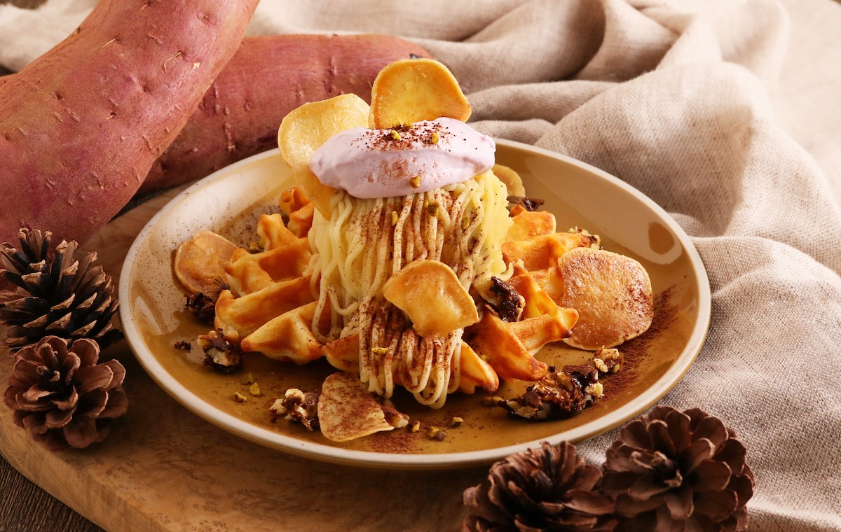 【ソラマチ限定】紅はるかのモンブランクリームワッフル　¥1,408　＜ココノハ＞（ウエストヤード4階）