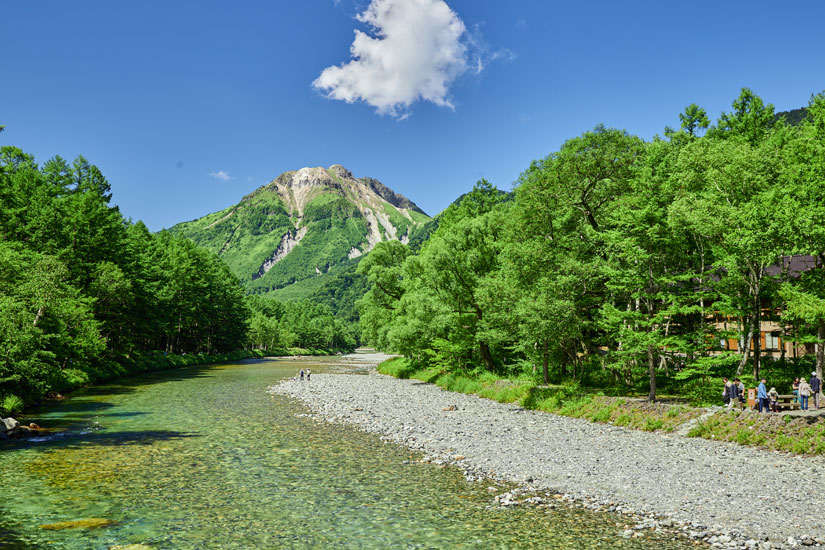 河童橋から望む焼岳