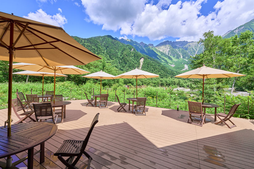 正面に穂高連邦を望む絶好のロケーション