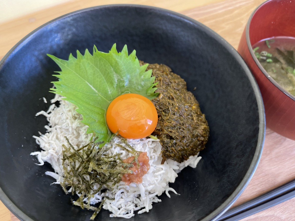 しらす＆アカモクのハーフ丼950円