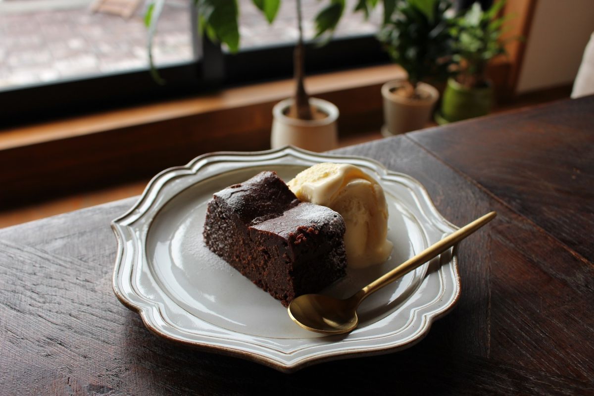 「濃厚ガトーショコラ アイスクリーム添え」480円