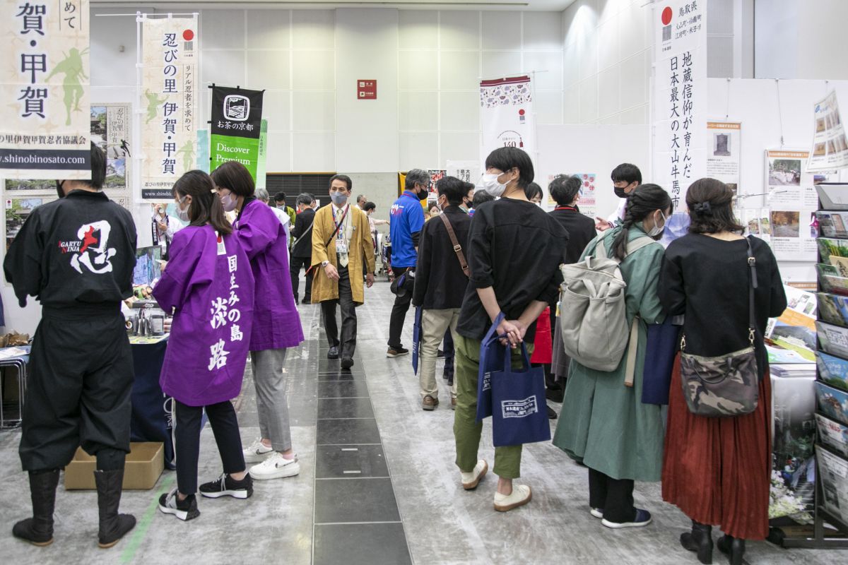 海峡メッセ下関の日本遺産展示会場の様子