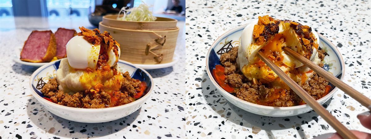 「肉そぼろと食べるラー油のポテトサラダ」748円