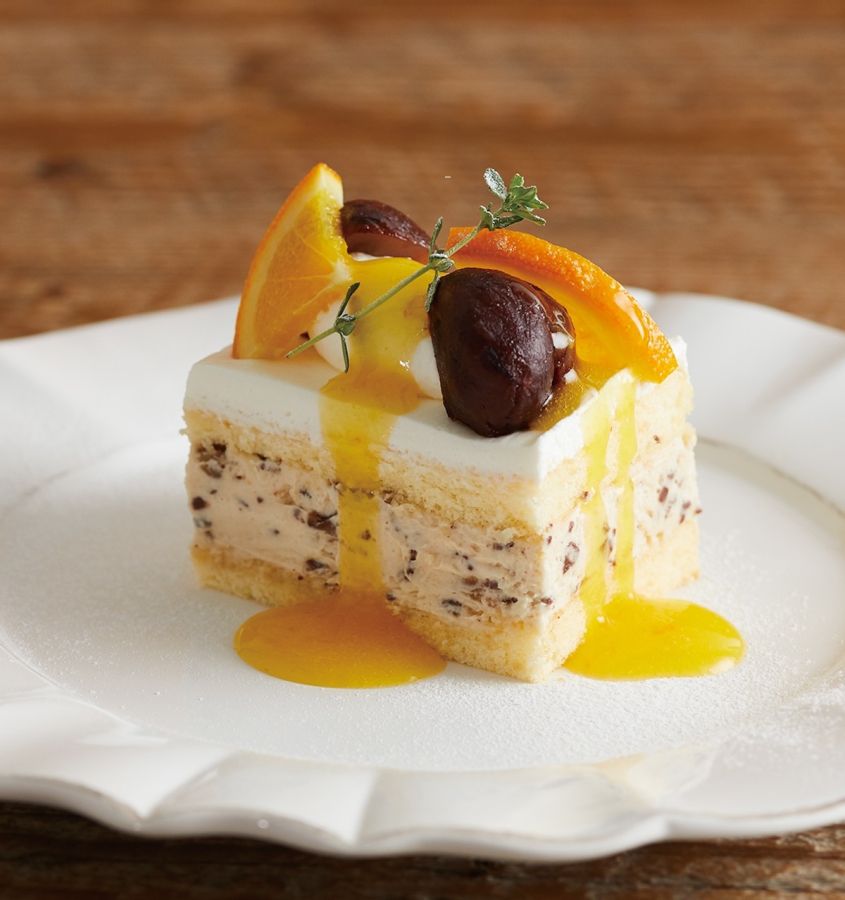 「渋皮栗とオレンジのショートケーキ」900円