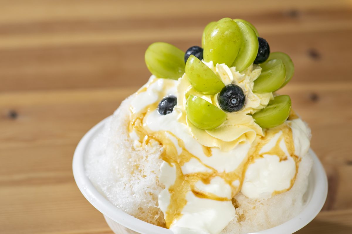 「山梨県産シャインマスカットのかき氷」1000円