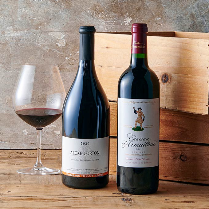左：【Part1】<ドメーヌ・トロ・ボー> アロース・コルトン 12点限り 10,450円(フランス製/赤/750ml)