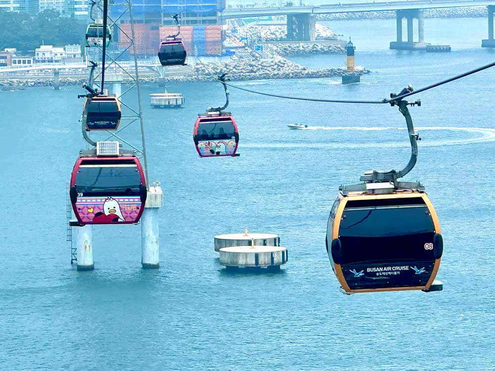 釜山の海上ケーブルカー