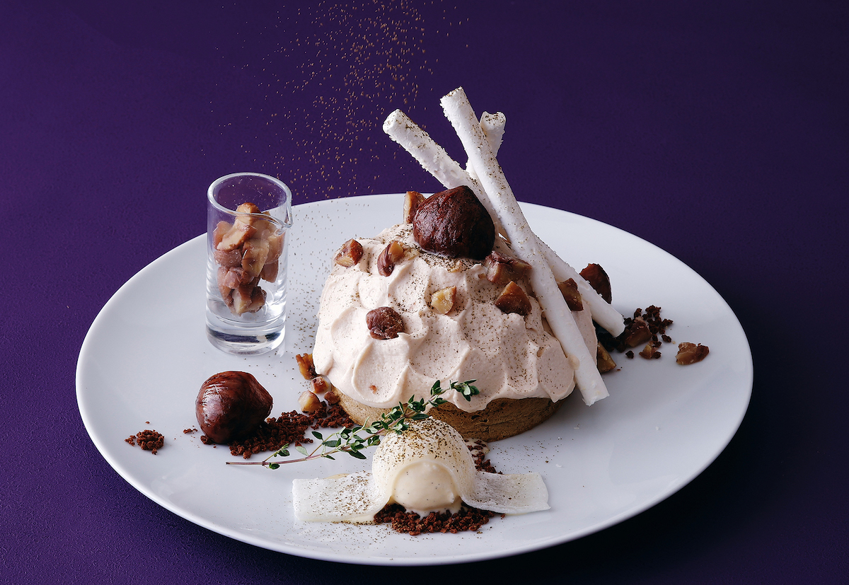 「モンブランパンケーキ」2750円／ドリンクセット 平日3300円、土・日曜、祝日3630円