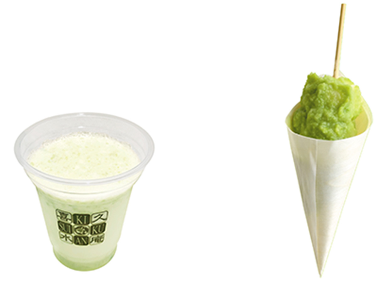 （写真左）「飲むずんだ」400円、(写真右）「ずんだだんご」280円